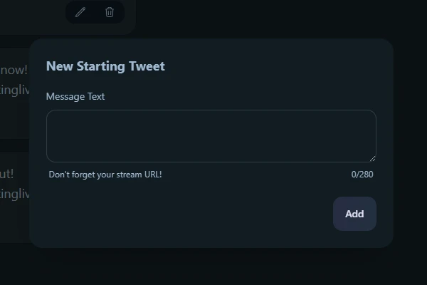 StreamSocial message customization interface