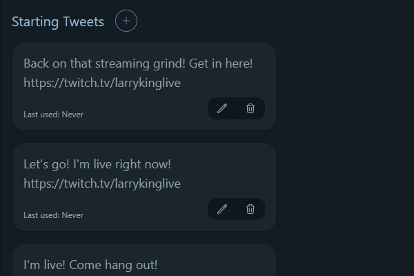 StreamSocial message rotation system